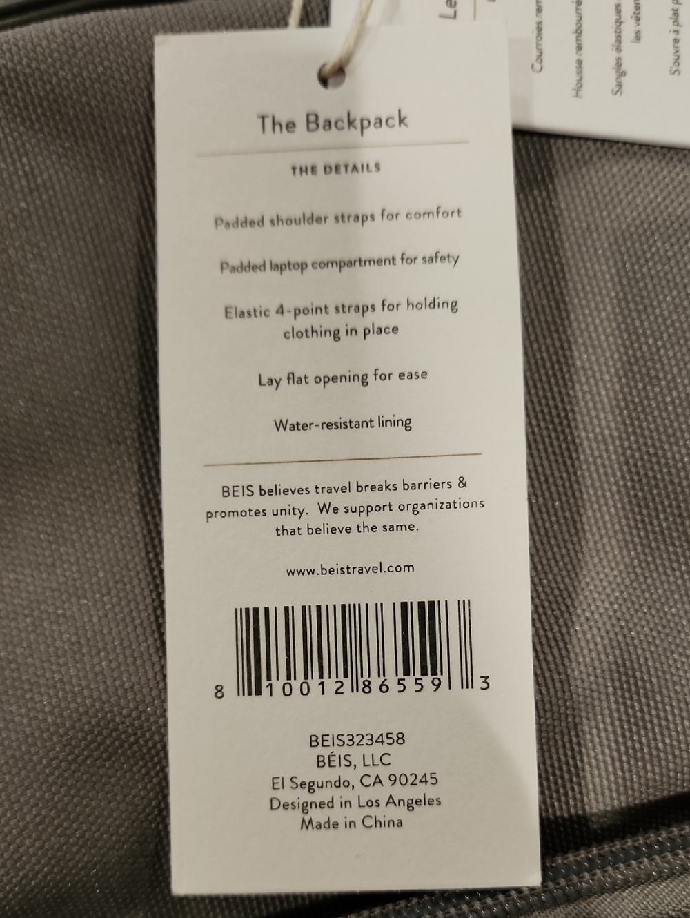 Beis Travel Backpack in Grey - Picture 11 of 13
